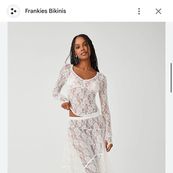 frankie’s bikinis long sleeve lace shirt - Picture 1 of 3